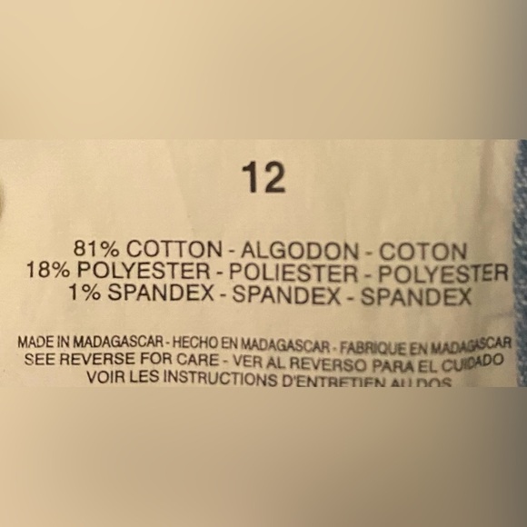 GLORIA VANDERBILT denim blue peddle pushers cargo style snap pockets size 12 - Picture 3 of 15